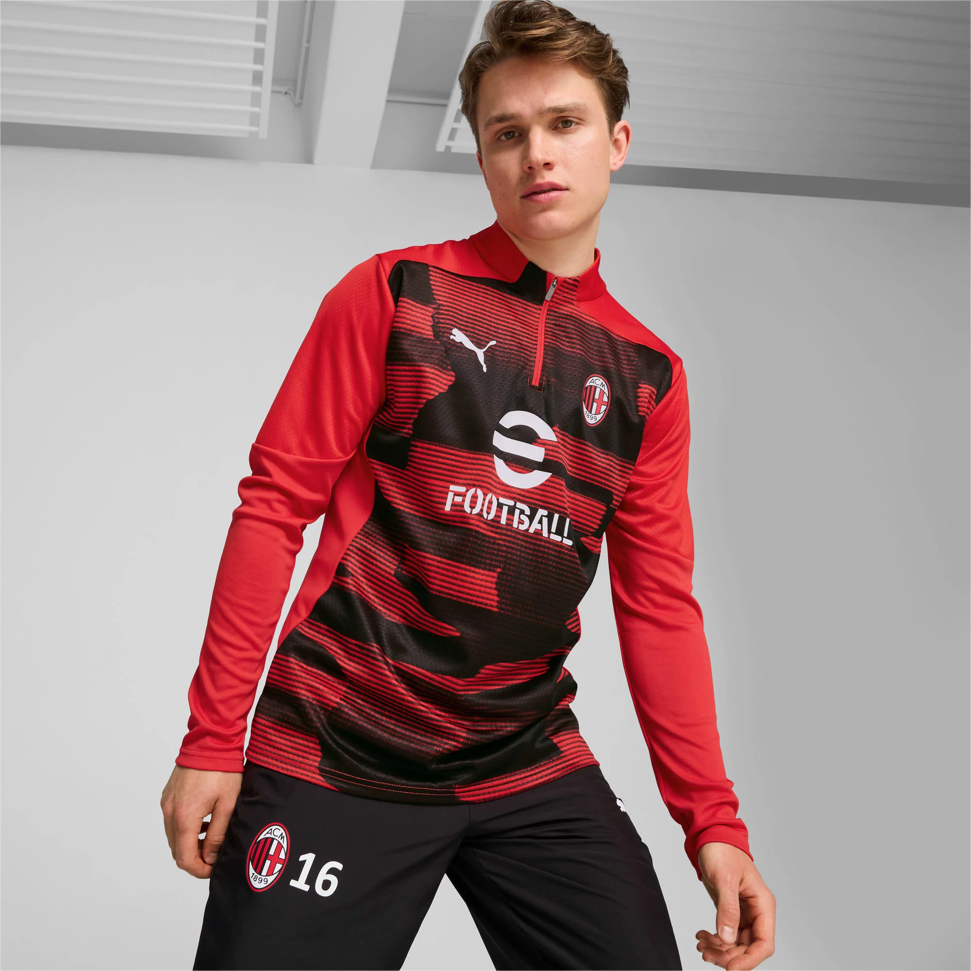 AC Milan 2024/25 Men's Pre-match 1/4 Zip Top - Image 3