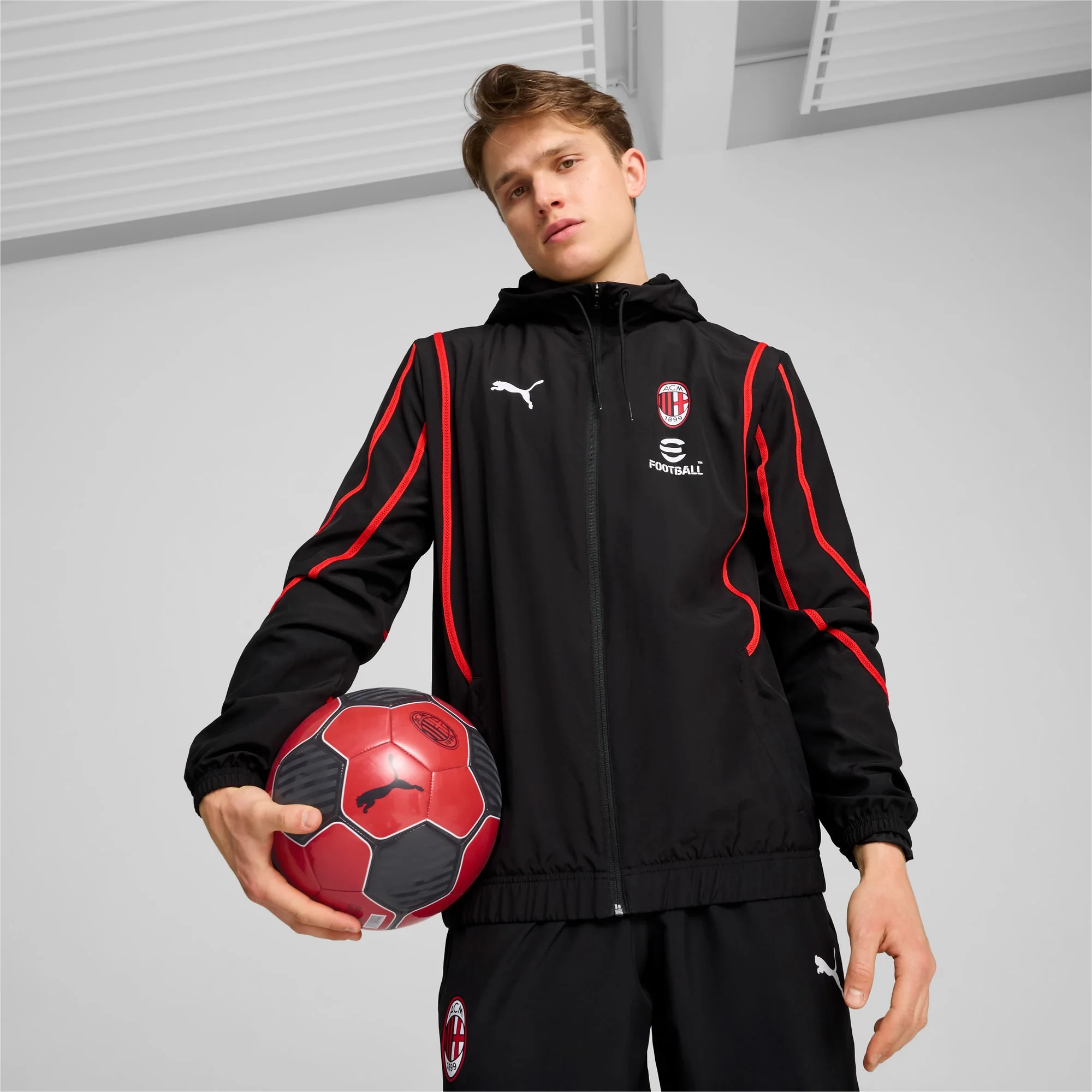 AC Milan 2024/25 Men's Pre-match Woven Jacket - Image 3