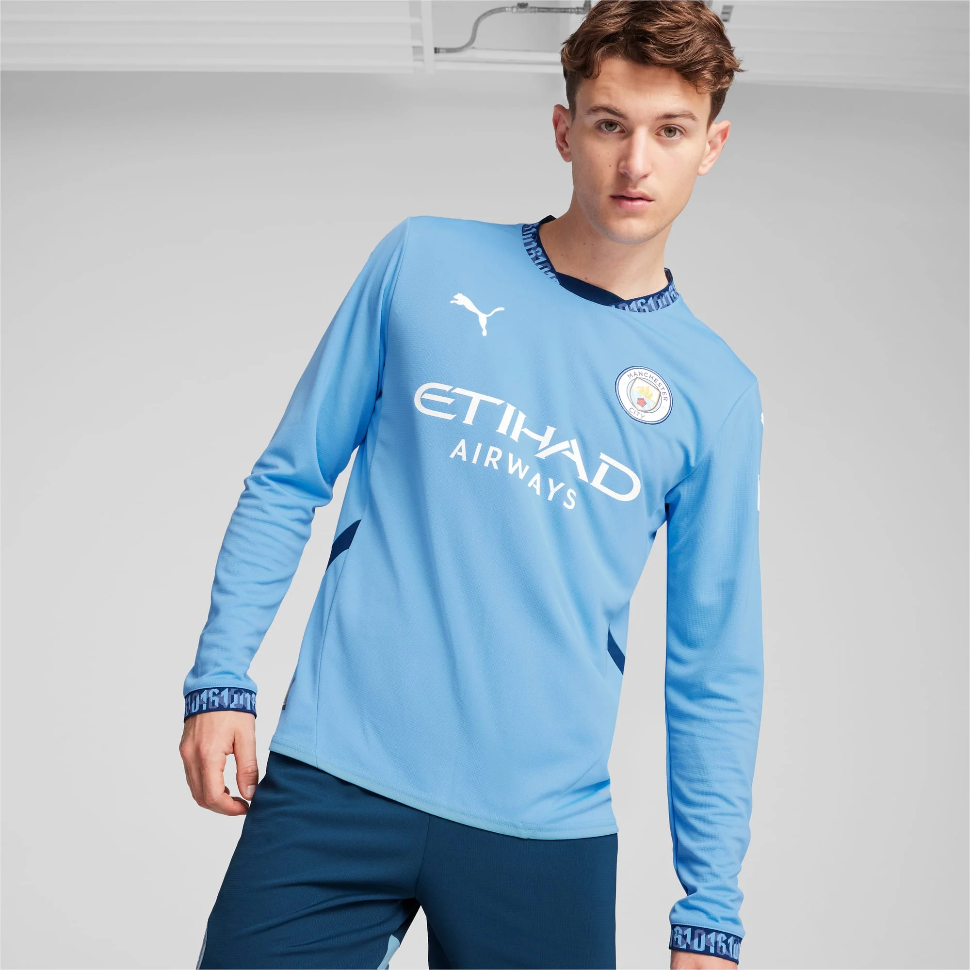 Manchester City FC 2024/25 Men's Long Sleeve Home Jersey - Image 3