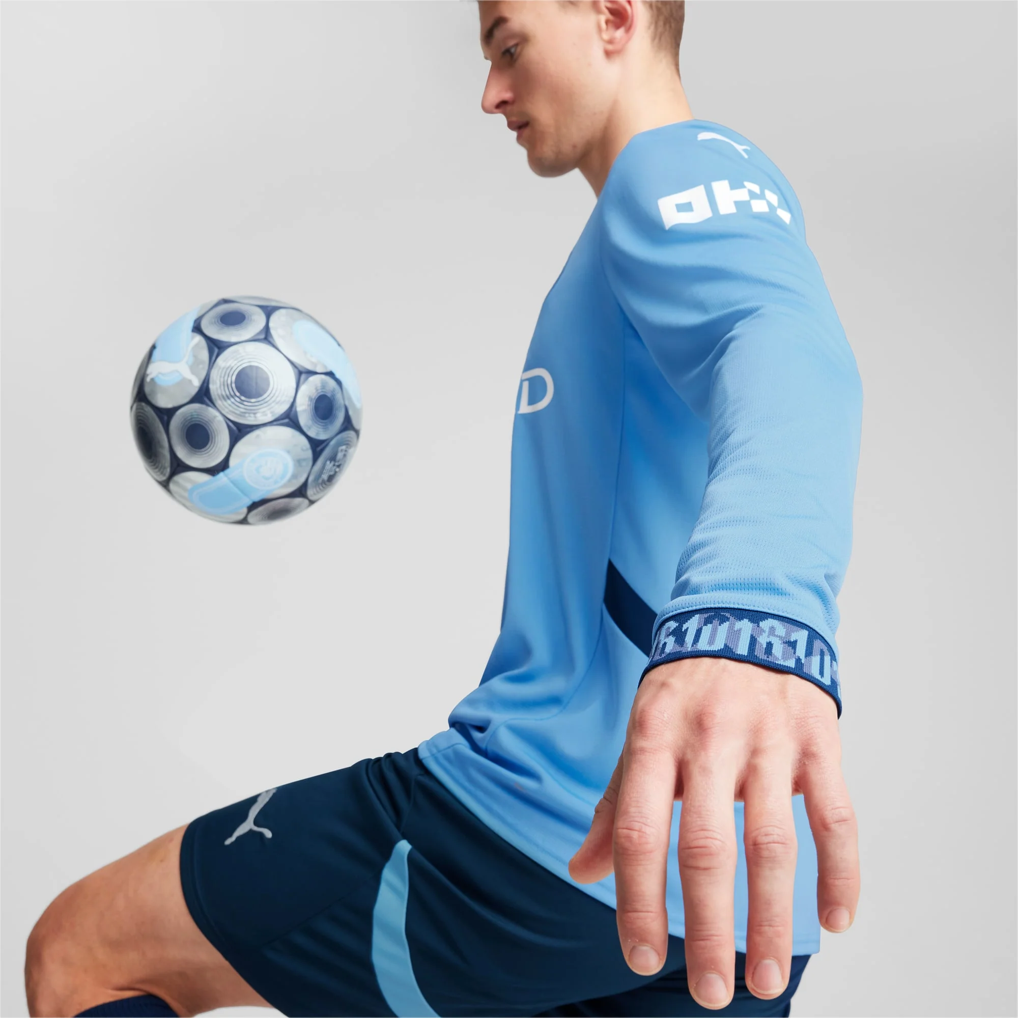 Manchester City FC 2024/25 Men's Long Sleeve Home Jersey - Image 5