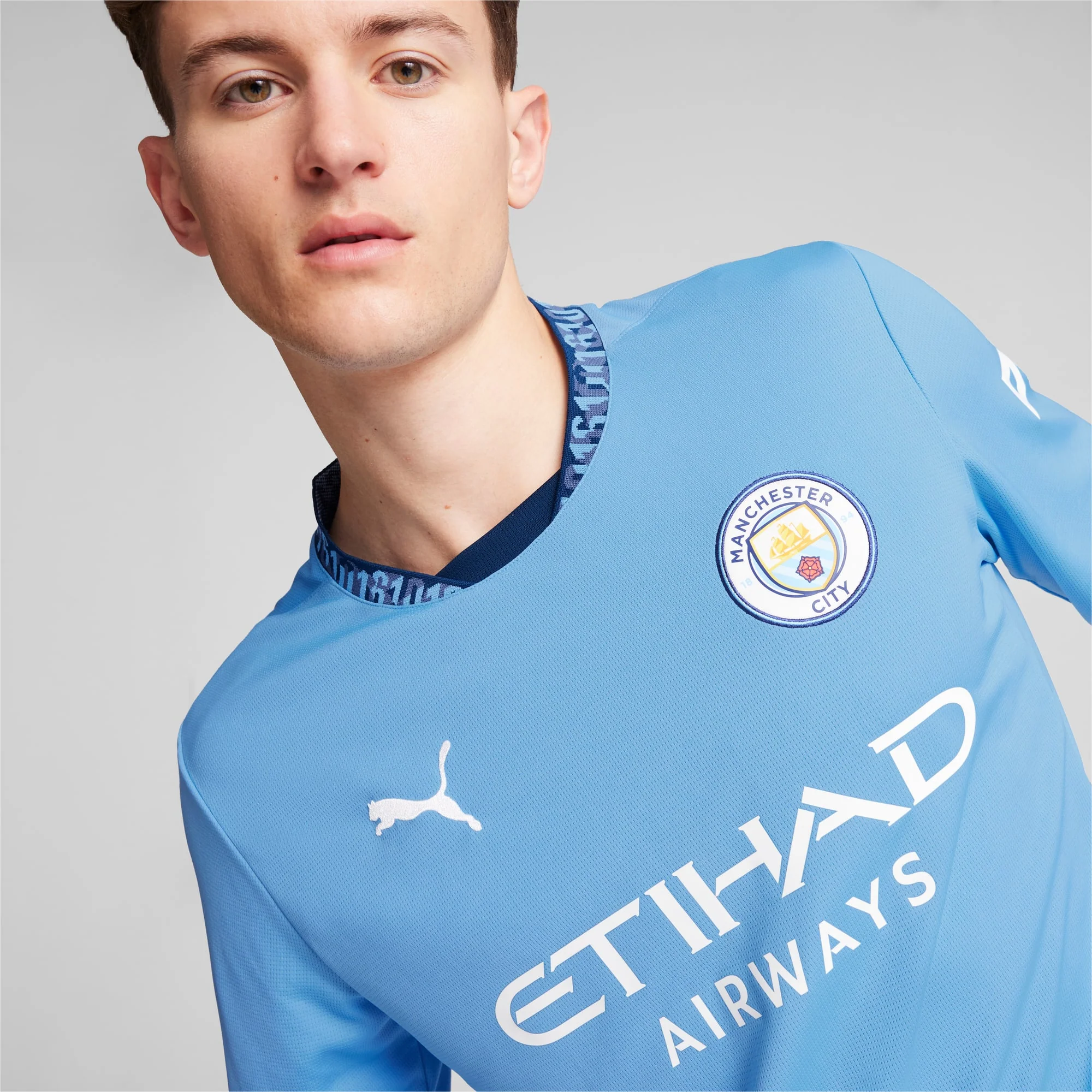 Manchester City FC 2024/25 Men's Long Sleeve Home Jersey - Image 6